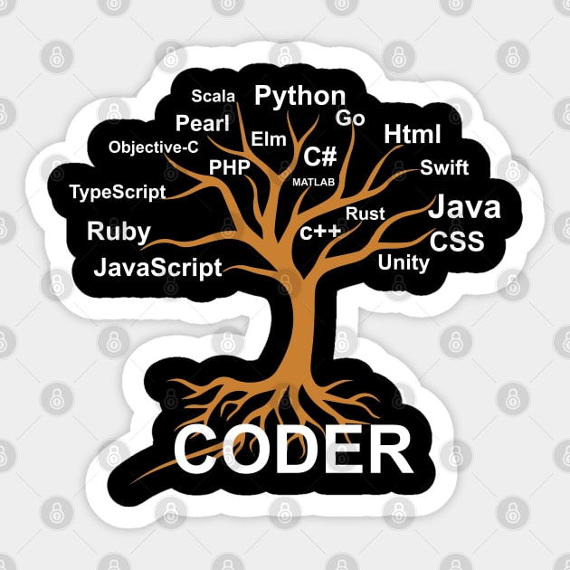 Coder / Programmer Tree Sticker by Cyber Club Tees